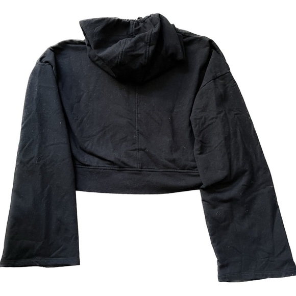 🌸BLACK GUESS CROPPED HOODIE WITH WIDE SLEEVES SIZE XXS - Picture 4 of 6